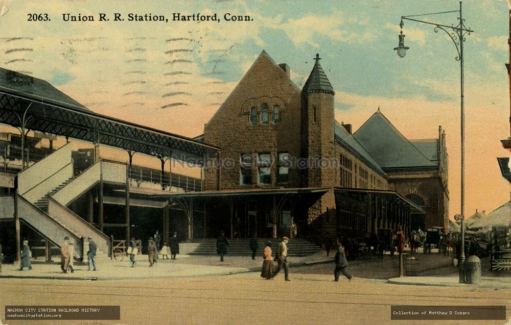 Postcard: Union Railroad Station, Hartford, Connecticut